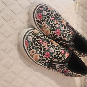 Vans Floral Leopard Print Slip-Ons